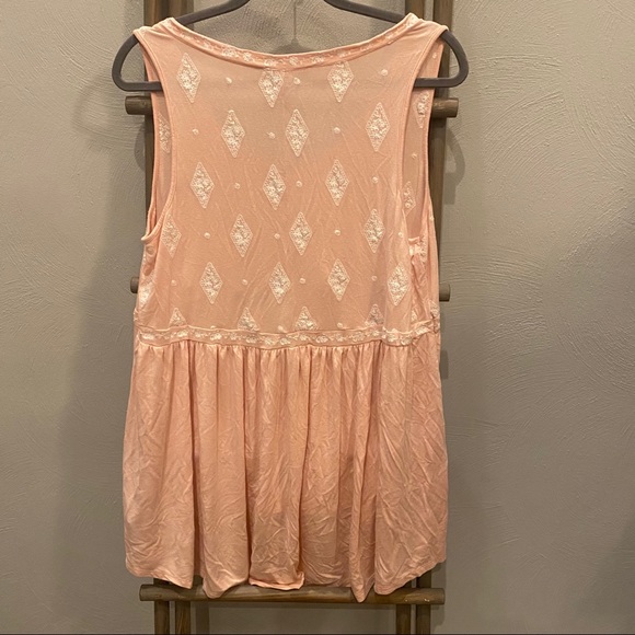 Torrid Blush Pink Embroidered Babydoll Tank - Picture 5 of 11